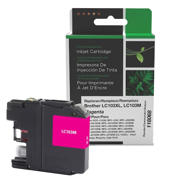 Cig Clover Imaging Non-OEM New High Yield Magenta Ink Cartridge for Brother LC103XL 118068 - main
